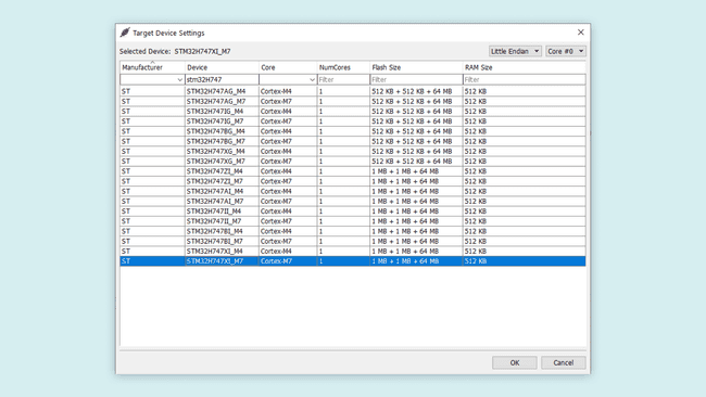 Segger Ozone J-Link cpu settings