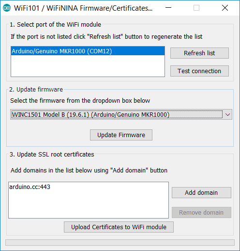 Select your board and firmware.