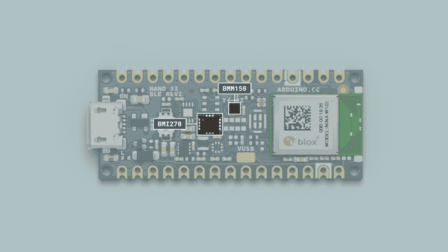 The Nano 33 BLE Rev2 IMU system.