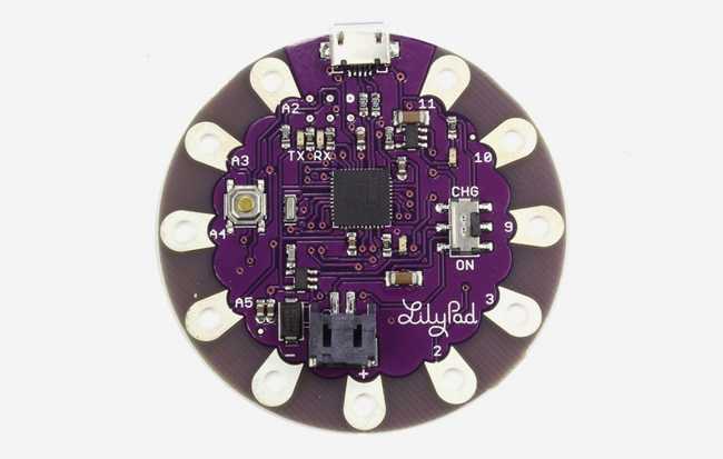 The LilyPad Arduino USB board