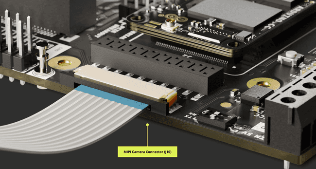 Portenta Mid Carrier MIPI Camera Connection Close-Up