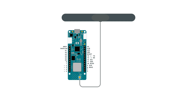 Connect the antenna to the board.