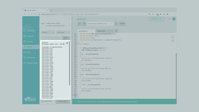 Serial Monitor output.