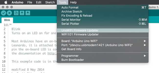UNO WiFi firmware updater tool