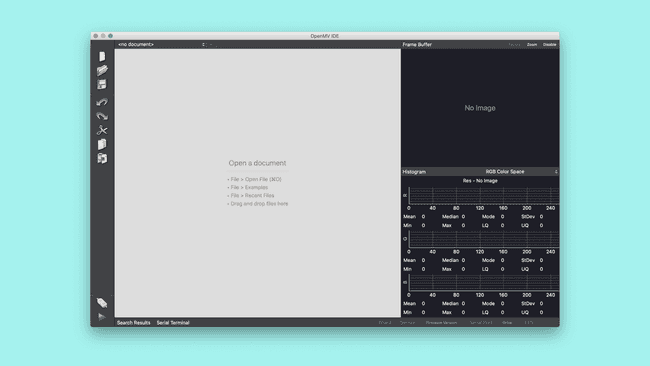 The OpenMV IDE after starting it