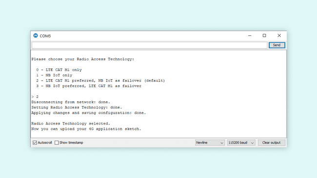 Serial monitor for sketch