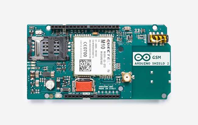 The Arduino GSM Shield 2 with antenna connector