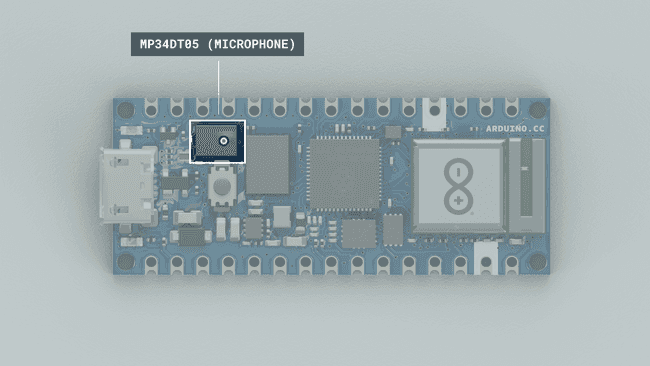 The MP34DT06JTR microphone sensor.